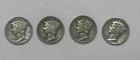 Silver Mercury Dimes Lot If 4 Silver U.S. Coins Different Dates And Mints