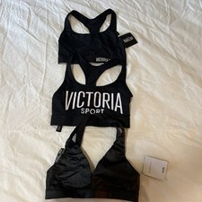 Lot Of 3 NWT Victoria  s Secret Sport Bras Black Athleisure EXTRA SMALL