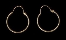 New 14K Fine Solid Yellow Gold 22mm Round Circle Ring Hoop Stud Earrings mc