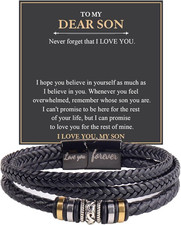 To My Son Grandson Bracelet From Mom Grandma, Infinity Knot Love You Forever Lin