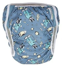 GroVia Swim Diaper Size 2 Fits 16 to 33 Lbs Pounds Astro Blue Space Dog Terrier