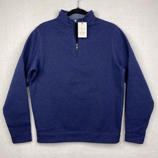 Peter Millar Sweater Mens Small Navy Blue Crown Fleece Quarter Zip Pullover