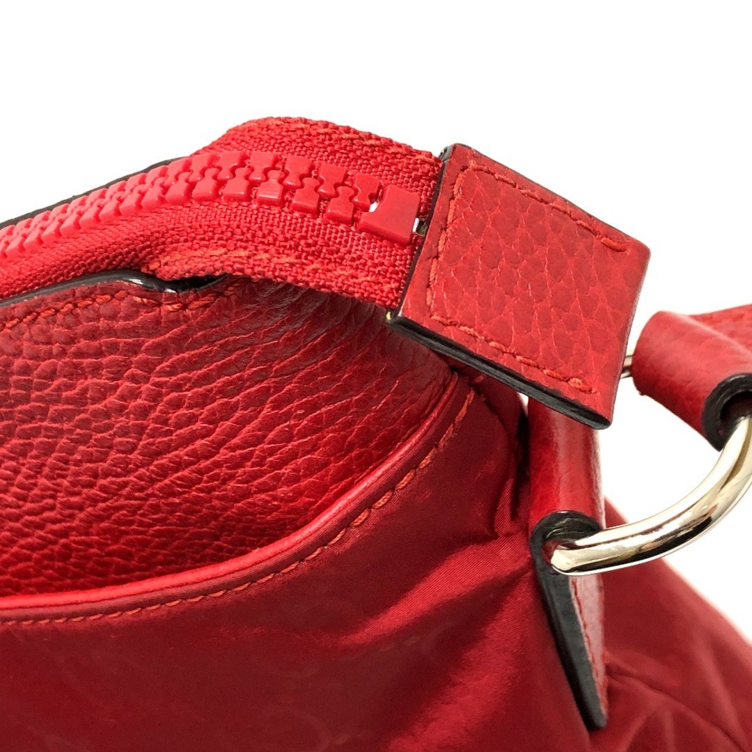 GUCCI GG Shoulder Bag Nylon Leather Red Women's Used thumbnail 6