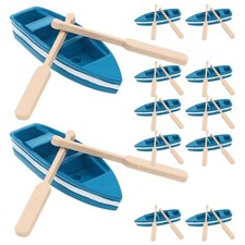  12 set di mini barche a remi: piccolo ornamento nautico - barca in legno in