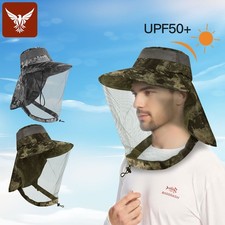 1/2PCS Mosquito Head Net Hat w/Neck Flap Adjustable Mesh Cap Insect Protection