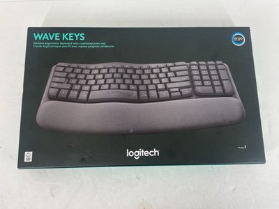 Logitech Wave Keys Ergonomic Wireless Keyboard with Wrist Rest - Bluetooth/Logi