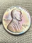 1924-D Lincoln Cent Wheat Penny, Choice AU++++ Toned Better Date Denver Issue
