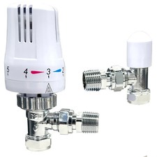 Radiator TRV valves Thermostatic TRV Pack 1 x TRV Reversible, 1 x Lock Shield