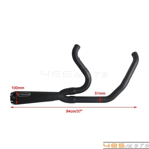 NEW 2-into-1 Exhaust Muffler Pipe For Harley Touring Road Glide Street Glide 17+ - Picture 3 of 19
