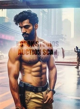 Shirtless Beefcake Hunk 5x7 Semi Nude Male Gay AI Remixed Photo 311025516