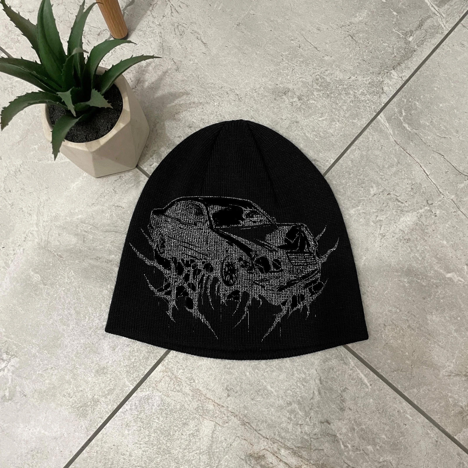 JDM Sports Car Beanie Hat Y2K Drift Racing Streetwear Skullcap