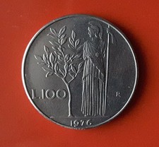 100 LIRE 1976 ERRORE - ASSE RUOTATO DI 20 GRADI [V420]