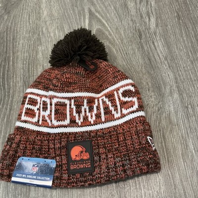 New Era Cleveland Browns 2025 NFL Sideline Collection Knit Beanie Hat  NWT Pom