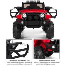 Pemberly Row 12V Kids Ride On Truck Car w/ Remote Control MP3 Music LED Lights