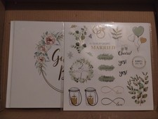 Wedding Guest Book Floral Gold Foil "Please Sign" Sign Included Hardcover New