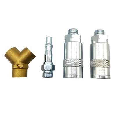 3 Way Air Compressor Fittings Y Connector Splitter Thread Quick Release Coupler