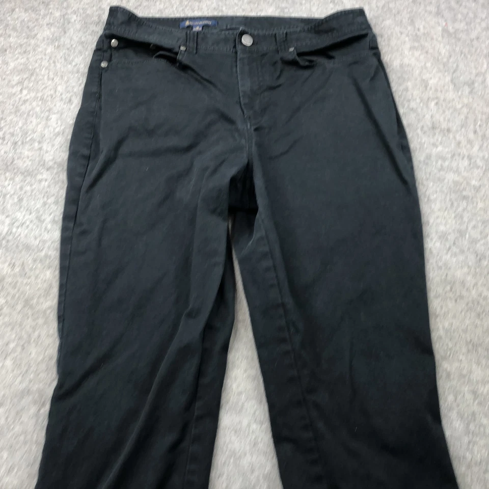 Pantalones Brooks Brothers para mujer 12 negros pierna recta algodón elástico bolsillos informales Foto 4 de 4