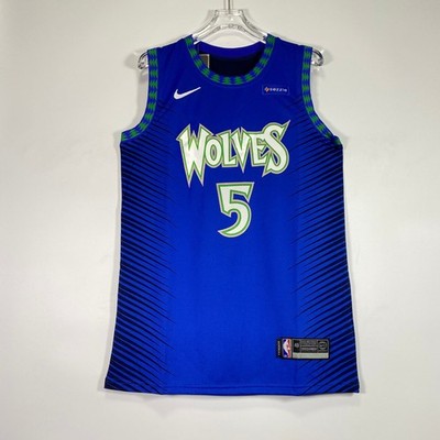 Anthony Edwards #5 Embroidered Jersey, Blue - S/M/L/XL/XXL