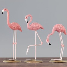  3 Pcs Ornamenti Di Fenicotteri Fenicottero Miniatura Decoro Resina Ornamento