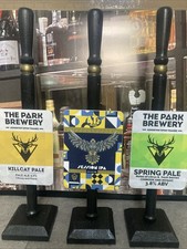 Dummy beer pump X 3 pub home bar mancave real ale genuine badges Brewery New