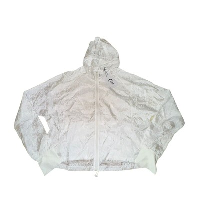 Zyia Active White Breeze Jacket Sz XXL ZYIA Spellout Print Hooded Thumbhole NWT