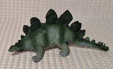 Vintage 1997 Stegosaurus Dinosaur Toy Animal Hard Plastic 9" Figure Blue Green