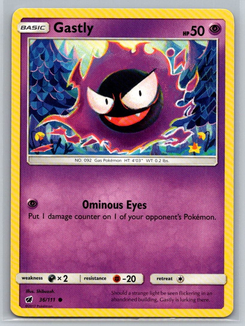 Gastly #36/111 SM - Crimson Invasion Common - Pokemon Cards G23