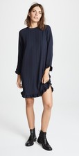 Ganni Clark Mini Blue Navy Mini Shift Dress