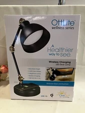 OttLite Wellness Series Wireless Charging LED Adjustable Executive Desk Lamp