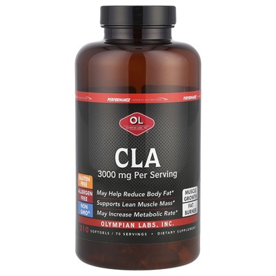 Olympian Labs Inc  CLA 3000 mg 210 Softgels Allergen-Free, GMP Quality Assured