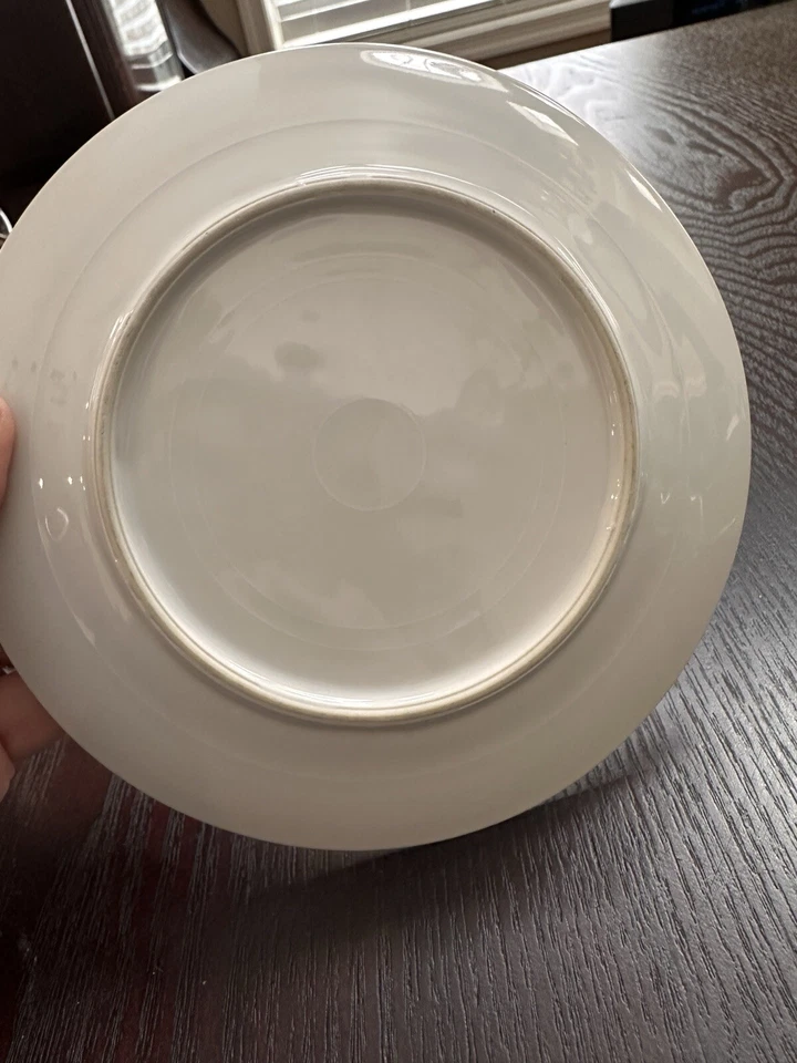 Antiguo Noritake? Cuenco con patas Art Deco Lusterware flores naranjas con plato Foto 4 de 4