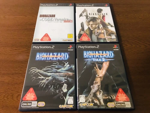 (Set of 4) BIOHAZARD Resident Evil Outbreak 1 2 4 Code Veronica PlayStation 2 JP