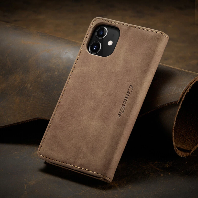 Magnetic Leather Wallet Case Flip Cover for iPhone 16e/16/15/14/13/12/11 XR SE 8 - Image 4 of 4