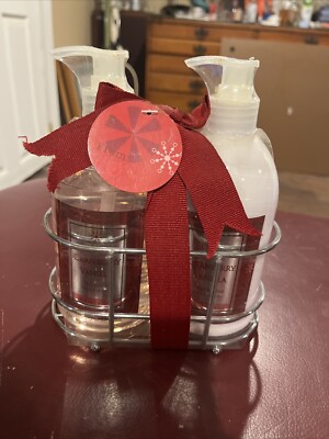Simple Pleasures Cranberry Vanilla Hand Soap And Lotion Gift Set W/ Caddy.  New