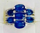 HSN Colleen Lopez Sterling Oval Kyanite & White Zircon 7-Stone Ring Size 5 — photo 3