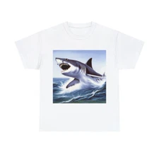 Vintage Style Jaws Great White Shark Teeth T Shirt Animal Art Tee 80s 90s Nature