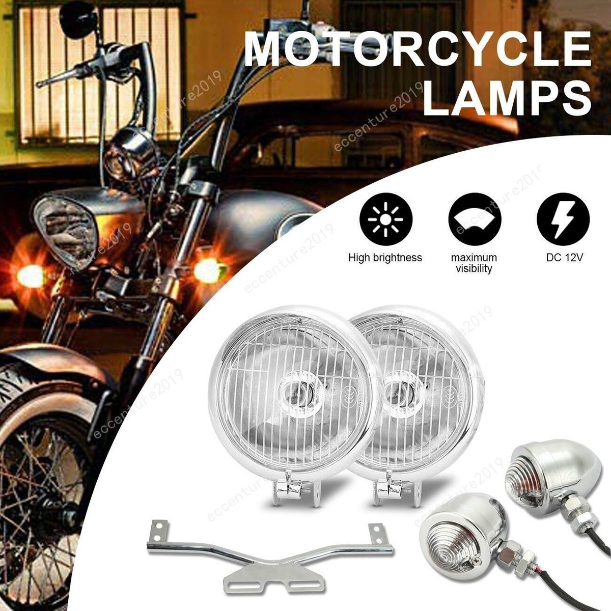 Passing Spotlight Assembies Lights Bar for Harley Softail Heritage