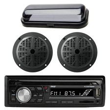 Pyle PLCDBT95 In Dash Marine Boat CD MP3 Player Pair Speaker and Radio Cover