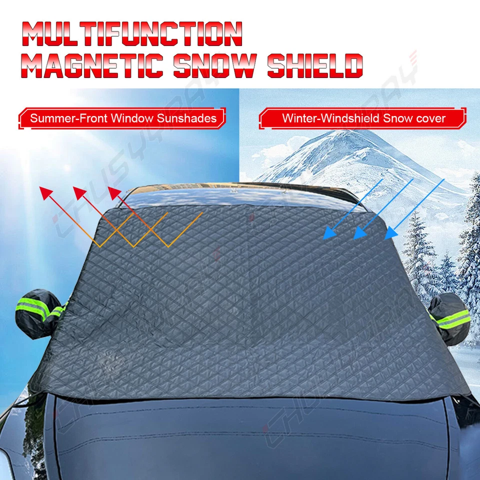 Cubierta de parabrisas de coche Jeep para hielo y nieve con cubierta de espejo lateral pesada Foto 4 de 4