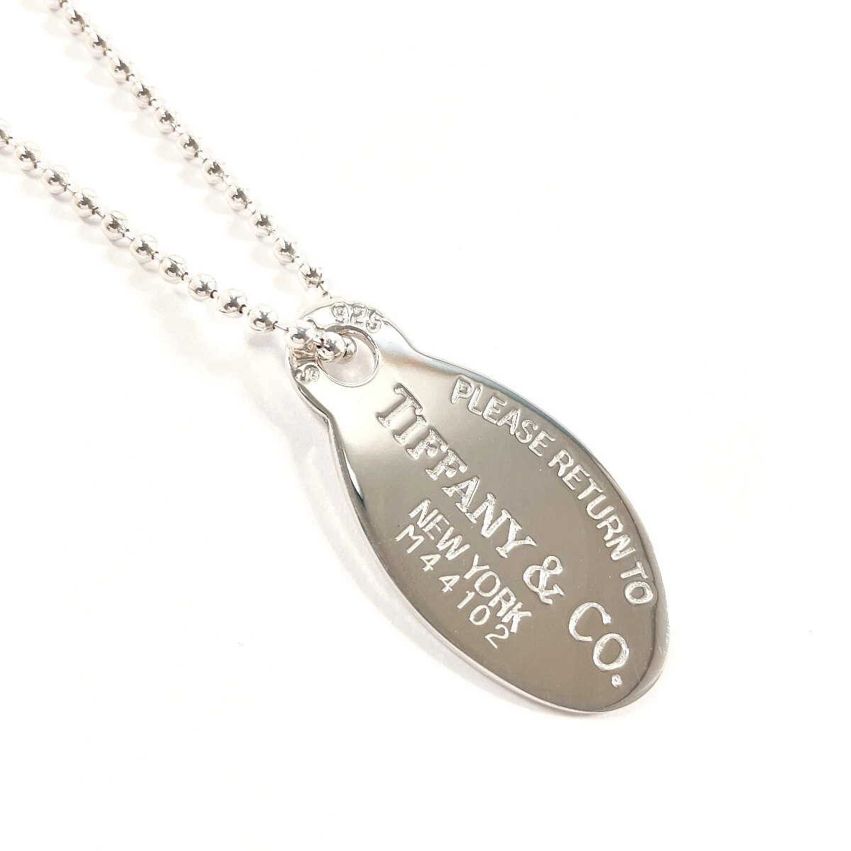 TIFFANY&Co. Necklace Return to Oval tag Ball chain Silver925 accessory