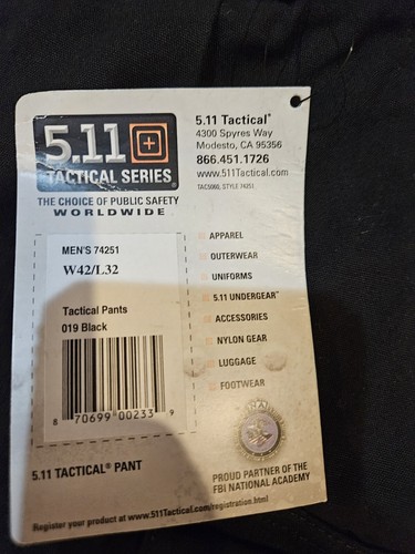 5.11 Men's Tactical BDU Utility Tactical cargo Pants 74251 Black 42x32 - Picture 6 of 9