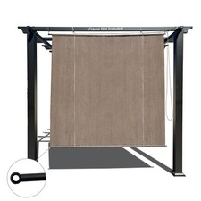 No Drill Roll Up Patio Gazebo Pergola Shade Cover Canopy- Breathable Solar Shade