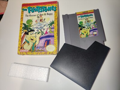 Authentic The Flintstones: Rescue Dino & Hoppy NES BOX and CART Great Condition!
