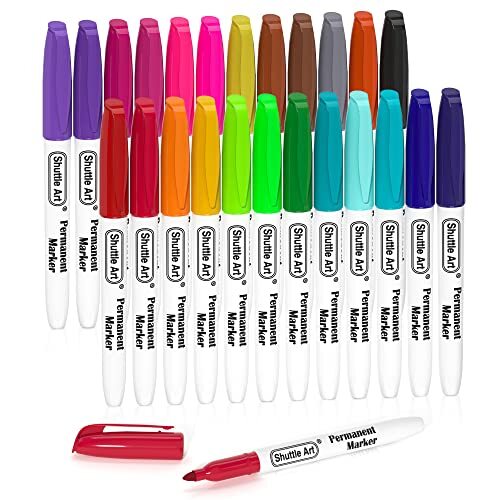 Permanent Markers 24 Colors Fine Point Assorted Colors Permanent Marker Set W...