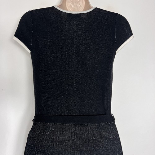 Dressbarn Dress Women's Small Short Sleeve Knee Length Belted Fit & Flare Knit - Picture 7 of 11