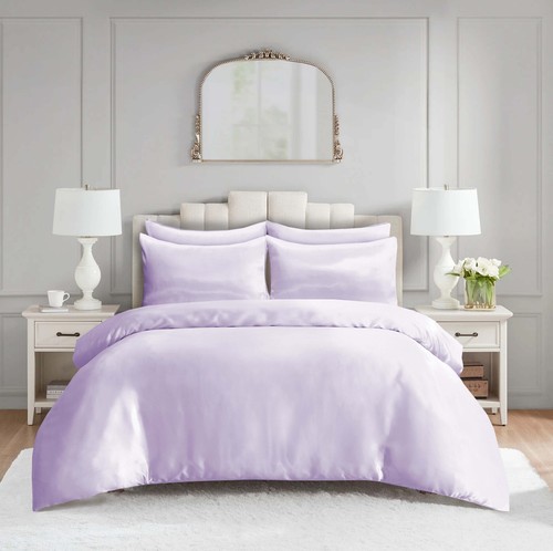 6 Pcs Satin Complete Bedding Set Silky Duvet Cover, Fitted sheet & Pillow Cases - Picture 107 of 205