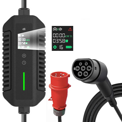 EV Ladekabel Typ 2 CEE 22kW 3-Phasig 7m 6-32A EV-Ladegerät und Mobile Wallbox dé