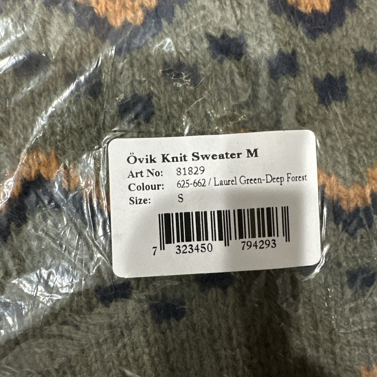 New Sealed Fjallraven Ovik Knit Sweater Men's LAUREL GREEN