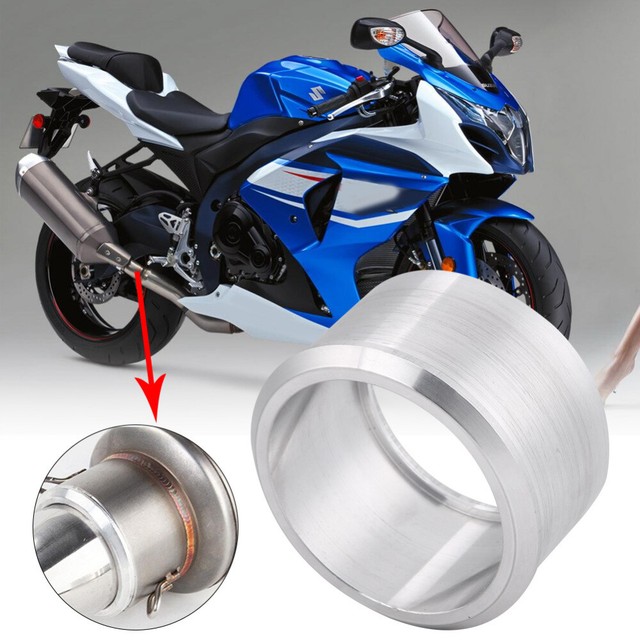 Silver 60mm to 51mm Motorcycle Exhaust Muffler Pipe Adapter Connector 2
