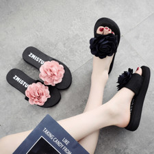 Slippers Women's Summer Big Flower Sandals Flip-flops Women's Beach Tows 3cm